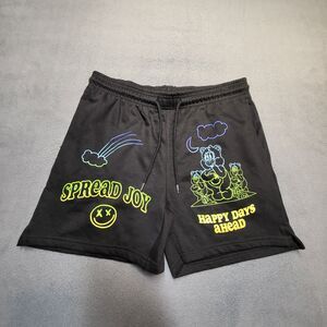 Chemistry Shorts Mens M Black Happy Days Ahead Sweats Lounge Active Gym